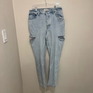 Abercrombie & Fitch The Dad High Rise Jeans with Thigh Slits 10L curve love